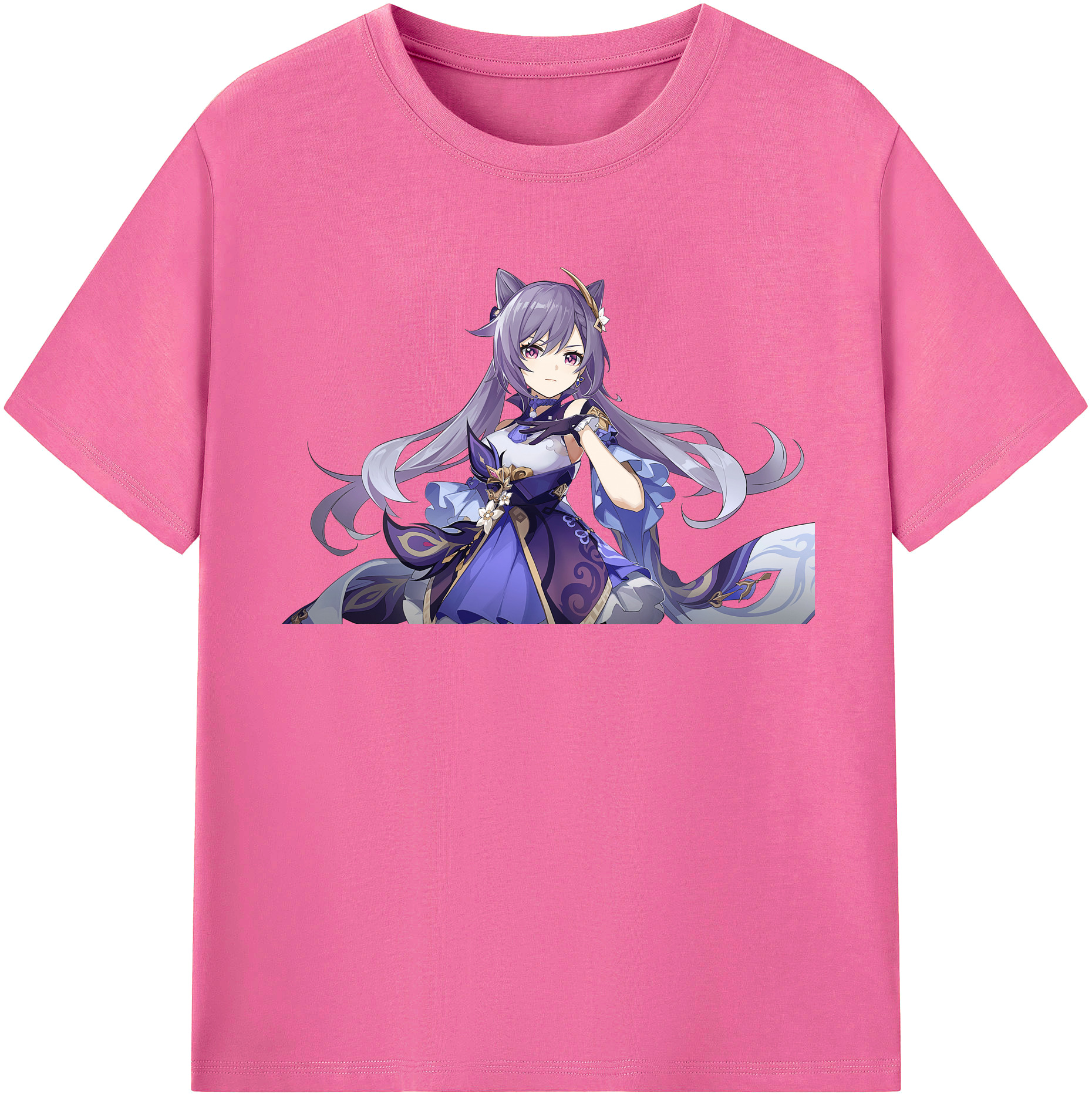 げんし神 刻晴 こくせい genshin Kokusei レディースカジュアルプリントTシャツ（綿100％）